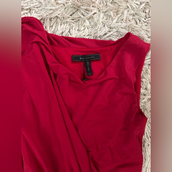 BCBG MAXAZRIA Venus Red Cocktail Mini Ruched Dress Size XS - Picture 2 of 7